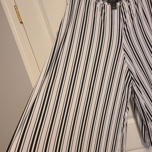 Lane Bryant stripe wide pants culottes sz 22/24